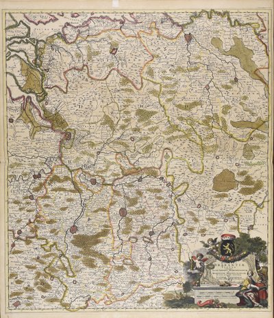 Ducatus Brabantiae tabula : continens Sacri imperii Marchionatum et Dominium Mechliniense / de novo accurate emendata per Iustinum Danckerum. av Justus Danckerts