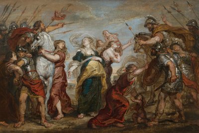 Romarnas och sabinernas försoning, ca. 1655-1656. av Justus van Egmont