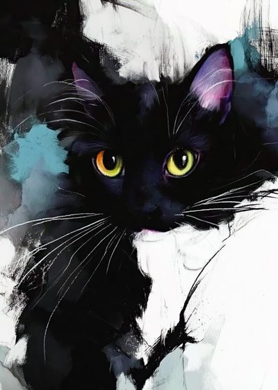 Pastellmålning av en katt (16) av Justyna Jaszke