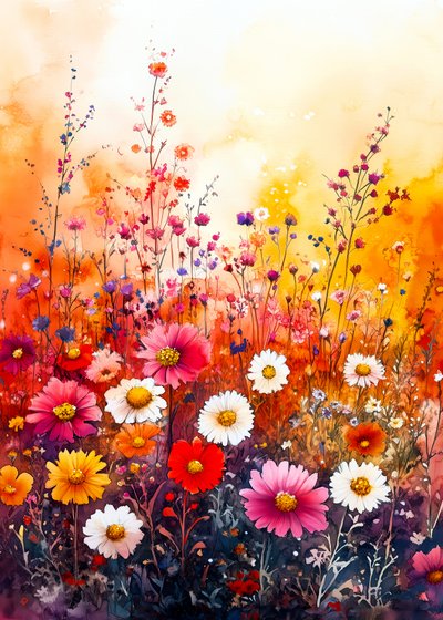 Färgglatt vildblomsfält av Justyna Jaszke