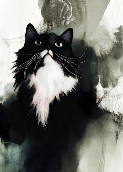 Den nyfikna tuxedo-katten av Justyna Jaszke