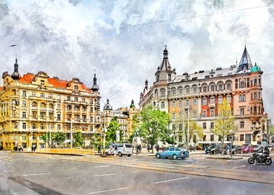 Gata i en historisk europeisk stad av Justyna Jaszke