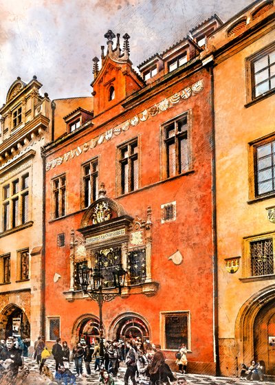 Historisk fasad i Prag av Justyna Jaszke