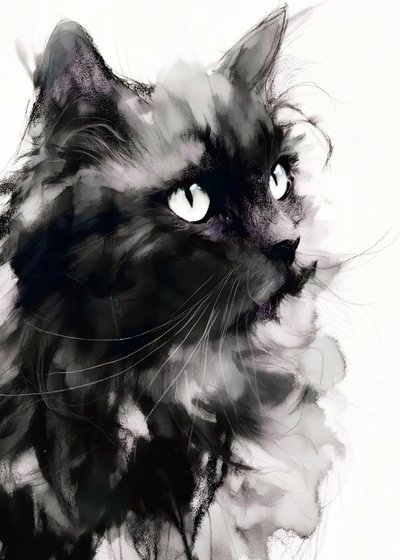 Mystiskt porträtt av en svart katt av Justyna Jaszke