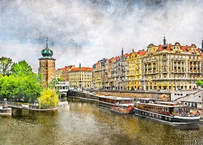 Utsikt över Prags gamla stad av Justyna Jaszke