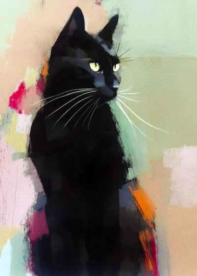 Livfull svart katt av Justyna Jaszke