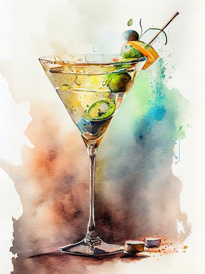 Livfull martini-målning av Justyna Jaszke