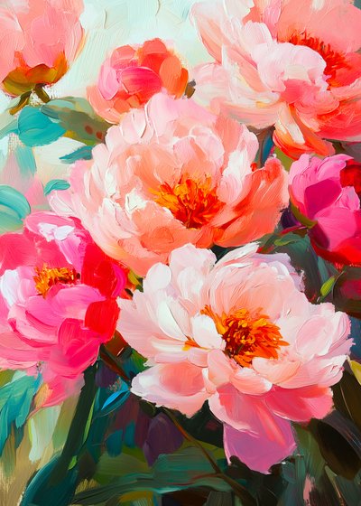 Färgsprakande pionblommor av Justyna Jaszke