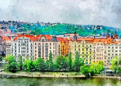En livfull stad vid floden av Justyna Jaszke