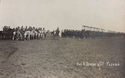 Album " Jack Bosio - War Campaign 1917-1920 ": Militärt uppdrag i Polen (Warszawa - Posen) mars-april 1919, ett hästbatteri i Posen (Poznan), 1919-04-03 (s/v foto) av K. Greger