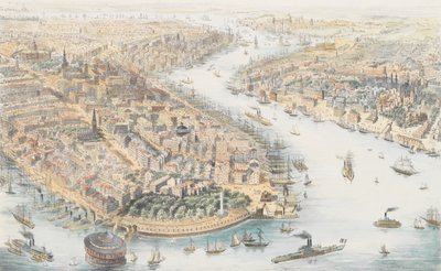 New-York Från sydväst, ca. 1852. av K. Th. Westermann