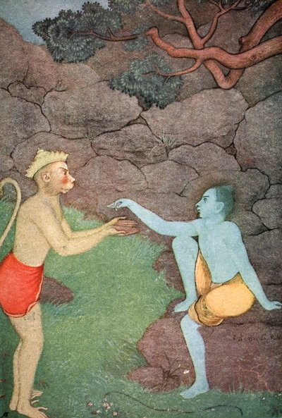 Rama skickade sin signetring till Sita, 1913. av K Venkatappa