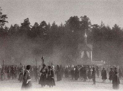 Påskprocession, Sarovklostret, Ryssland, 1903 av K. von Hahn