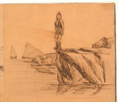 Kvinna på en klippa av Kaarale Andreassen