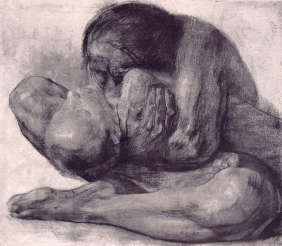 Kvinna med ett dött barn av Käthe Kollwitz