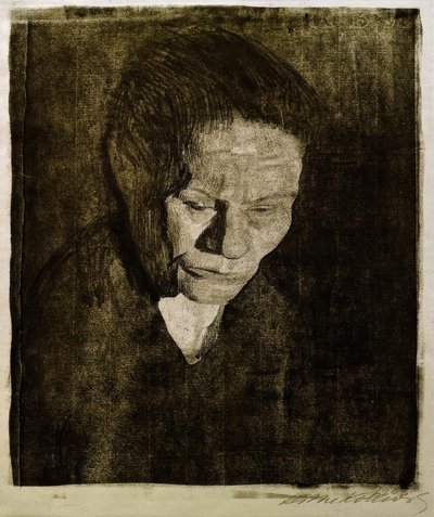 Sänkt kvinnas huvud av Käthe Kollwitz