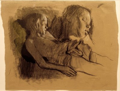 K. Kollwitz, Sovande barn och barnhuvud av Käthe Kollwitz