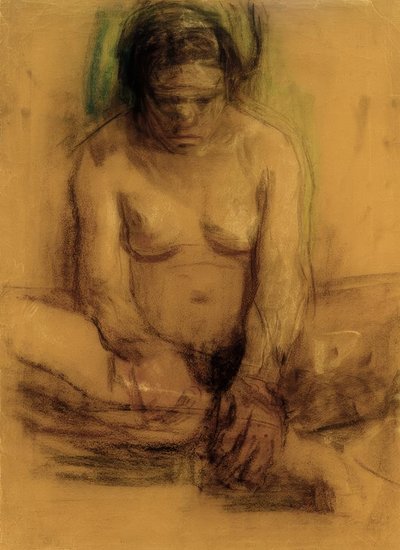 Käthe Kollwitz, Sittande Kvinna Naken av Käthe Kollwitz