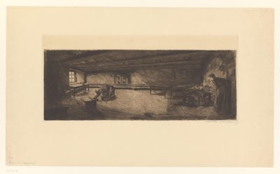 Rum med kämpande män och en ilande kvinna Scen från Germinal (originaltitel) av Käthe Kollwitz