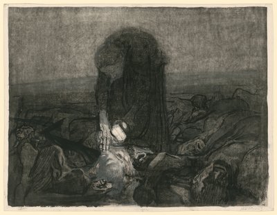 Slagfält (blad 6 ur ”Bauernkrieg”, 2:a utgåvan) av Käthe Kollwitz