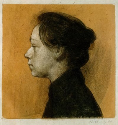 Självporträtt i profil till vänster II av Käthe Kollwitz