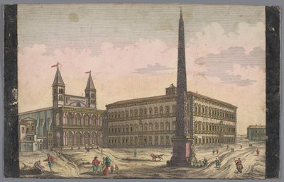Utsikt över Piazza di San Giovanni i Laterano i Rom Utsikt över Place de St Lean de Lateran (titel på objekt) av Kaiserlich Franziskische Akademie