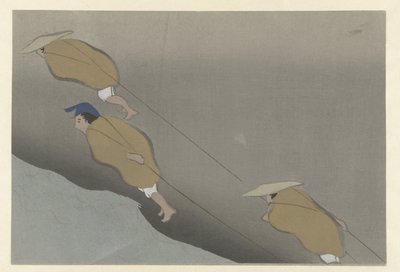 drar en båt Mifune Flowers of a Hundred Worlds (serietitel) Momoyogusa (serietitel) av Kamisaka Sekka
