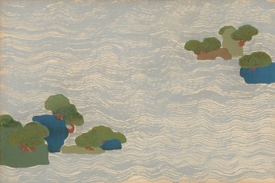 Tallöar i ett silverhav, från en serie Chigusa (Tusen gräs). av Kamisaka Sekka