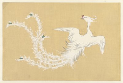 Vit Fenix Hakuho Flowers of a Hundred Worlds (serietitel) Momoyogusa (serietitel) av Kamisaka Sekka