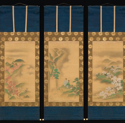 Nunobiki Wateru, Moun Tatsuta Yoshino, Plan D Tatsuta River, Af hand r 1709. av Kanô Yôboku Tsunenobu