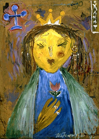 Expressionistisk drottning med blomma av Kanat Ibragimov