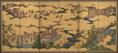 Scener från Ming Huang-kejsarens och Yang Guifeis liv, Momoyama-perioden, sent 16:e-tidigt 17:e av Kano Mitsunobu
