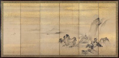 Sommar- och vinterlandskap, 1600-tal. av Kano Naonobu