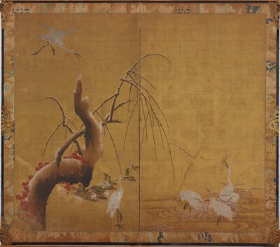 Häger och gammal pil, Edo-period, tidigt 1600-tal. av Kano Sadanobu