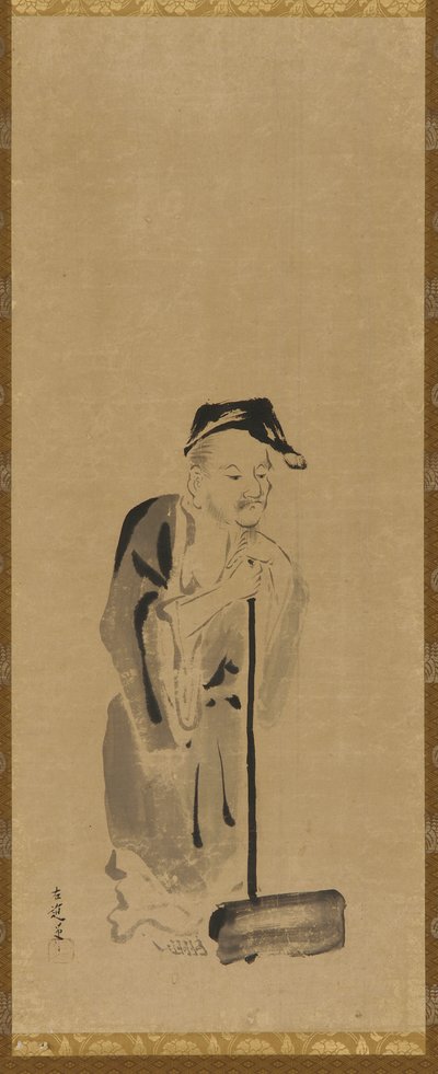 I staden, Jutoku, Edo Period, Air rly 17th line Tsury. av Kano Sadanobu