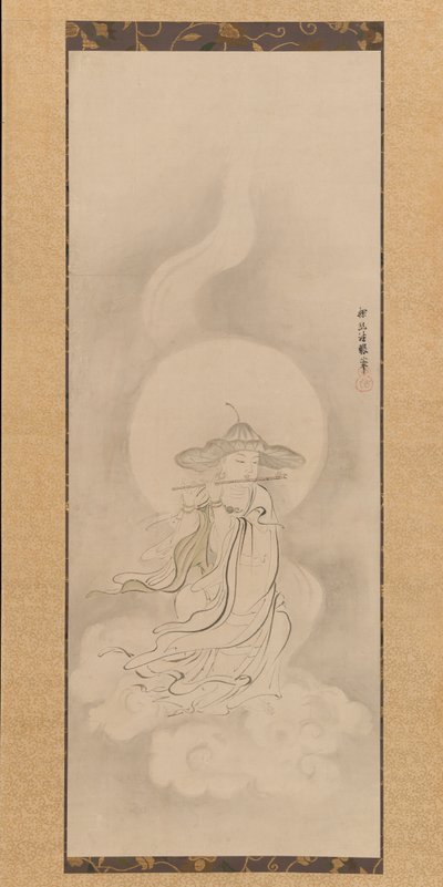 Jizo Bosatsu Playing a Flute, mitten av 1600-talet. av Kanō Tan’yū