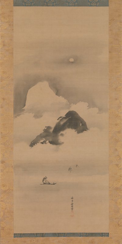 Landskap i månsken, efter 1662. av Kanō Tan’yū