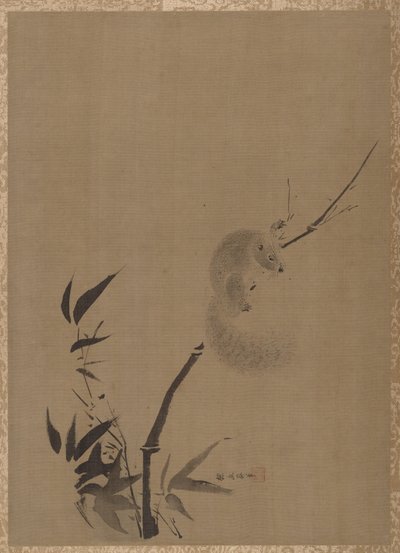 Ekorre på bambu, ca. 1650. av Kanō Tan’yū