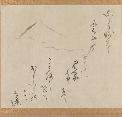 Fuji-berget, slutet av 1500-talet-mitten av 1600-talet (bläck på papper) av Karasumaru Mitsuhiro