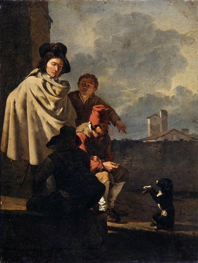 Italienare med en hund av Karel Dujardin