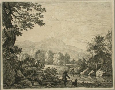 Landskap med man och hund av Karel Dujardin