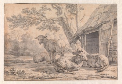 Får vid en lada av Karel Dujardin