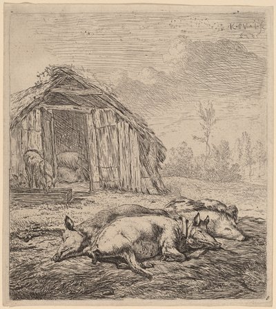 Tre grisar av Karel Dujardin