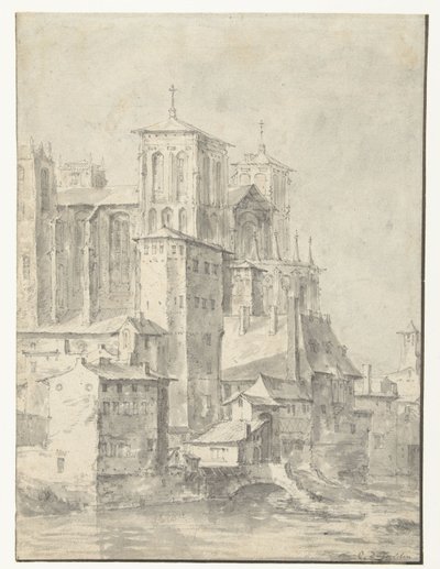 Lyons katedral av Karel du Jardin (possibly)