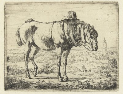 Häst riggad som arbetshäst av Karel du Jardin (possibly)