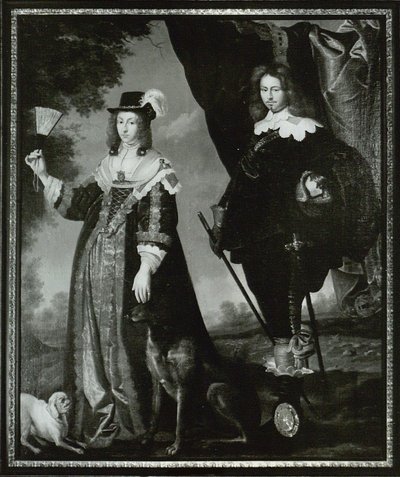 Leonora Christina, grevinna Ulfeldt 1621-1698 och Valdemar Christian av Schleswig-Holstein 1622-1656 av Karel van Mander III