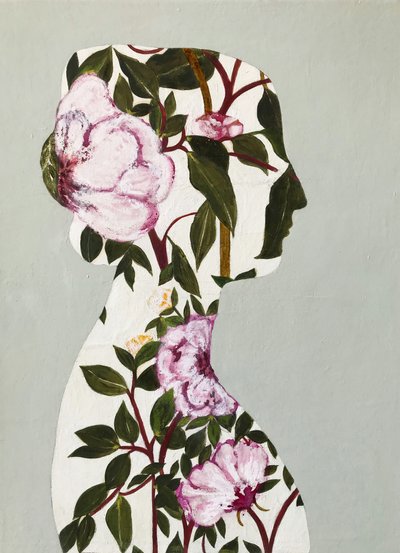 Silhuett av en kvinna med blommor av Karenina Fabrizzi