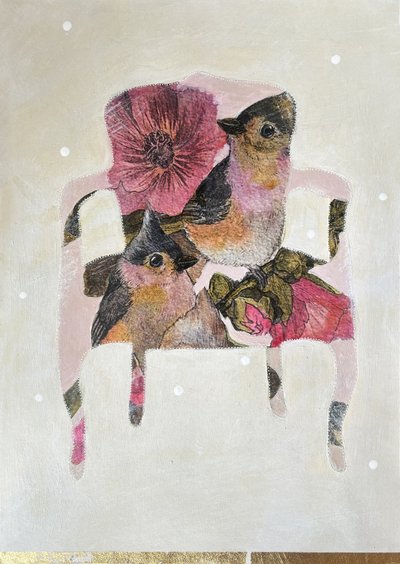 Blommiga fåglar i shabby chic-stil av Karenina Fabrizzi