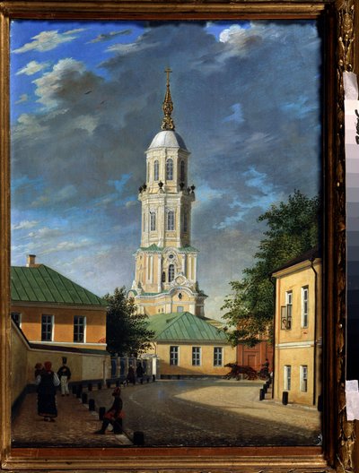 Krivokolenny pereulok a Moscou (Krivokolenny pereulok i Moskva). Peinture de Karl Petrovich Bodri (1812-1894). Huile sur toile, 55,3 x 39,7 cm av Karl-Fridrikh Petrovich Bodri