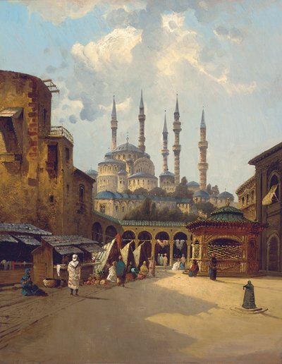 Beirut, ca 1890 (olja på panel) av Karl (attr. to) Kauffman